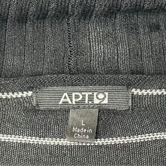 Apt 9 Black and White Stripes Open Waterfall Cardigan L - Picture 5 of 6